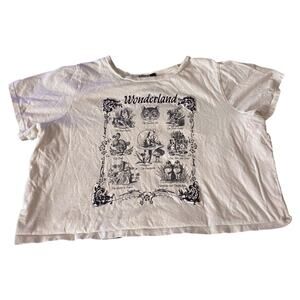 Hot Topic Alice In Wonderland Graphic Crop Top